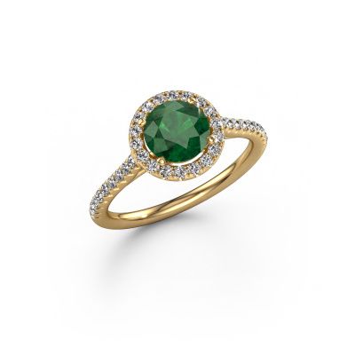 Engagement ring Seline rnd 2 585 gold emerald 6.5 mm