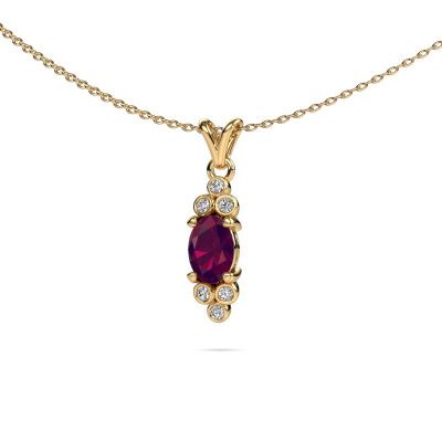 Pendant Lucy 2 585 gold rhodolite 7x5 mm