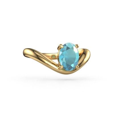 Verlobungsring Femke OVL 585 Gold Blau Topas 8x6 mm