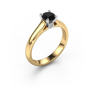 Engagement ring Valorie RND 1 585 gold black diamond 0.60 crt