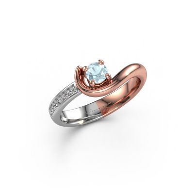 Engagement ring Ceylin 585 rose gold aquamarine 4 mm