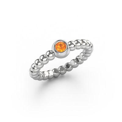 Bague superposable Dini 950 platine citrine 3 mm
