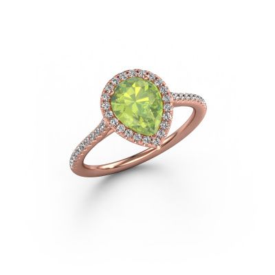Engagement ring Seline per 2 585 rose gold peridot 8x6 mm
