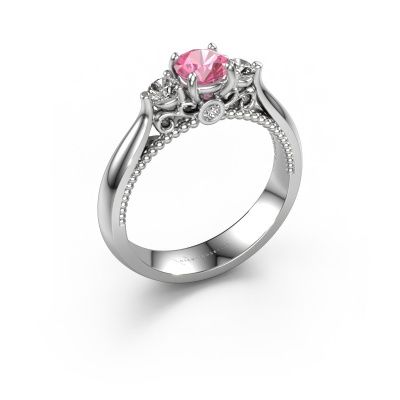 Verlobungsring Tiffani 950 Platin Pink Saphir 5 mm