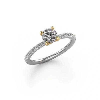 Bague de fiançailles Crystal RND 2 585 or blanc diamant 0.78 crt