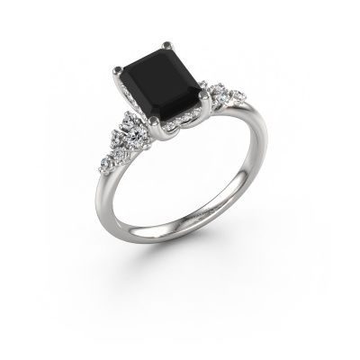 Engagement ring Emma EME 950 platinum black diamond 2.10 crt