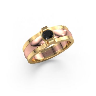 Ring Jade 585 Roségold Schwarz Diamant 0.30 crt
