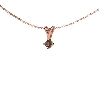 Pendant Jannette 585 rose gold smokey quartz 4 mm