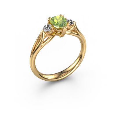Engagement ring Amie per 585 gold peridot 7x5 mm