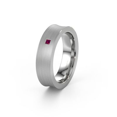 Wedding ring WH2238L2 585 white gold rhodolite ±0.24x0.09in