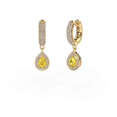 Drop earrings Barbar 2 585 gold yellow sapphire 6x4 mm