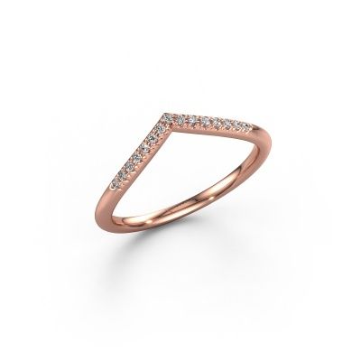 Stackable ring SR10D2H 585 rose gold lab-grown diamond 0.075 crt