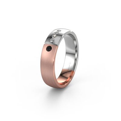 Wedding ring WH1101L25SAMP 585 rose gold black diamond ±0.20x0.07 in