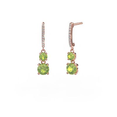 Pendants d'oreilles Tanja 2 585 or rose péridot 4.2 mm