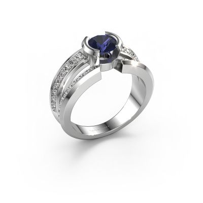 Men's ring Rowan 950 platinum sapphire 6.5 mm
