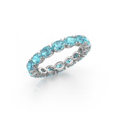 Ring Vivienne OVL 4x3 585 white gold blue topaz 4x3 mm