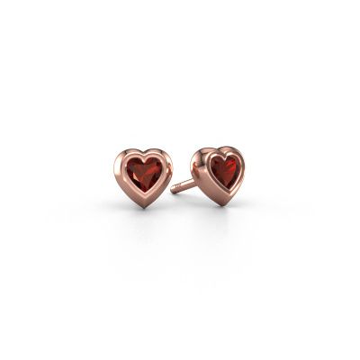 Clous d'oreilles Charlotte 585 or rose grenat 4 mm