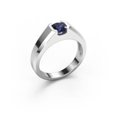 Herrenring Indigo 950 Platin Saphir 6 mm