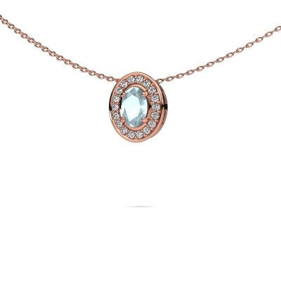 Necklace Madelon 585 rose gold aquamarine 6x4 mm
