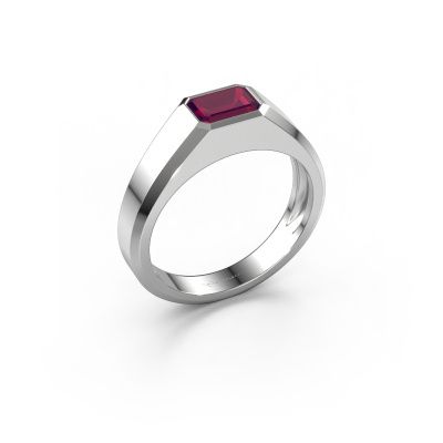 Bague pour homme Dylan 1 950 platine rhodolite 7x5 mm
