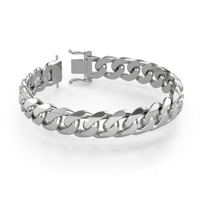 Cuban cuban link bracelet ±0.51 in 585 white gold