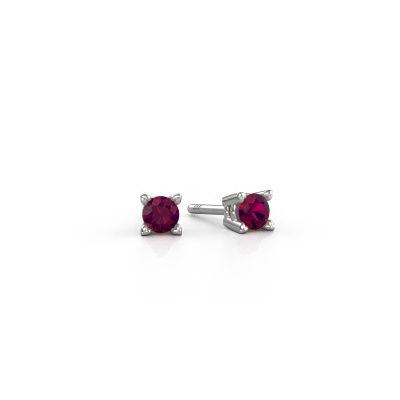 Stud earrings Cather 950 platinum rhodolite 4 mm