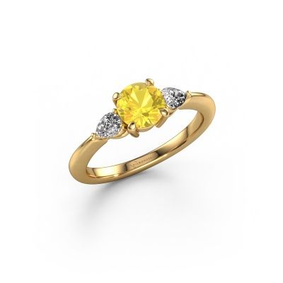 Verlobungsring Chanou RND 585 Gold Gelb Saphir 6 mm