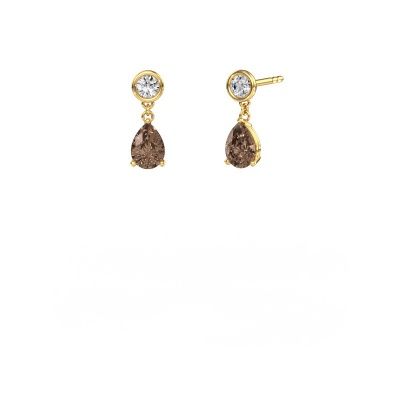 Pendants d'oreilles Lacey PER 585 or jaune diamant brun 1.60 crt