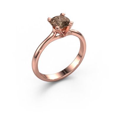 Verlovingsring Isa 1 585 rosé goud bruine diamant 0.70 crt