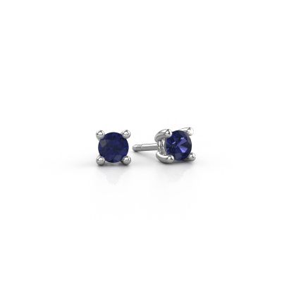 Stud earrings Sam RND 585 white gold sapphire 4.2 mm