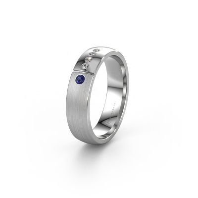 Wedding ring WH1101L25SAMP 585 white gold sapphire ±5x1.7 mm