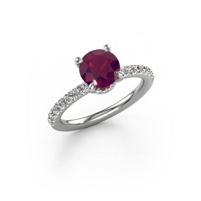 Engagement ring Crystal rnd 4 950 platinum rhodolite 7 mm