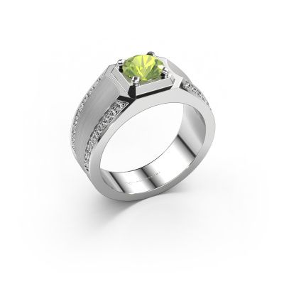 Men's ring Maarten 585 white gold peridot 6.5 mm