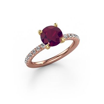 Engagement ring Crystal RND 2 585 rose gold rhodolite 7.3 mm