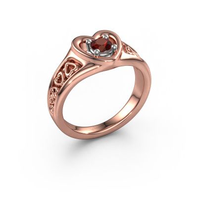 Ring Eura 585 rose gold garnet 4 mm