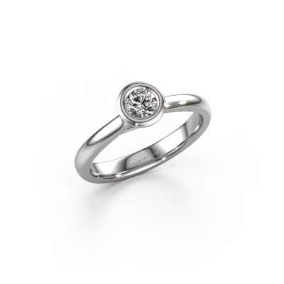 Engagement ring Kaylee 950 platinum zirconia 4 mm