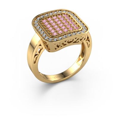 Ring Beatrice 585 gold pink sapphire 1.3 mm