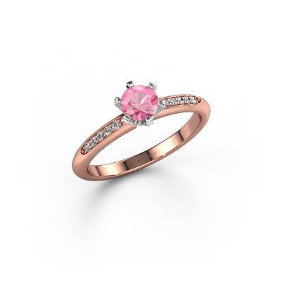 Bague de fiançailles Tiffy 2 585 or rose saphir rose 4.7 mm