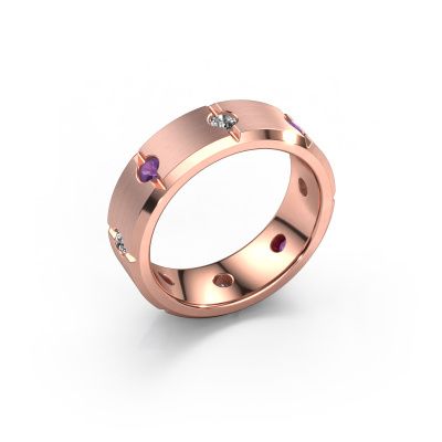 Men's ring Irwin 585 rose gold amethyst 2.7 mm