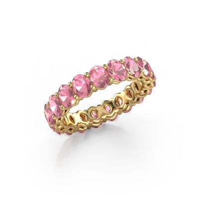 Stackable ring Heddy OVL 3.5x4.5 585 gold tourmaline pink 4.5x3.5 mm