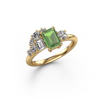 Ring Sabina 585 gold tourmaline green 7x5 mm