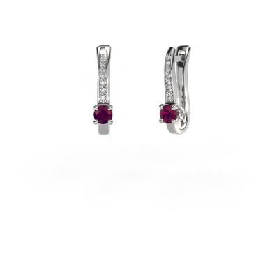Earrings Valorie 585 white gold rhodolite 4 mm