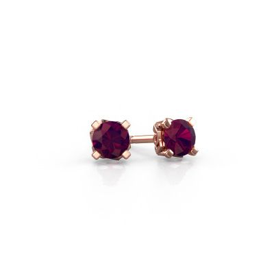 Earrings Ize 585 rose gold rhodolite 5 mm