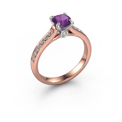 Verlobungsring Valorie cus 2 585 Roségold Amethyst 5.5 mm