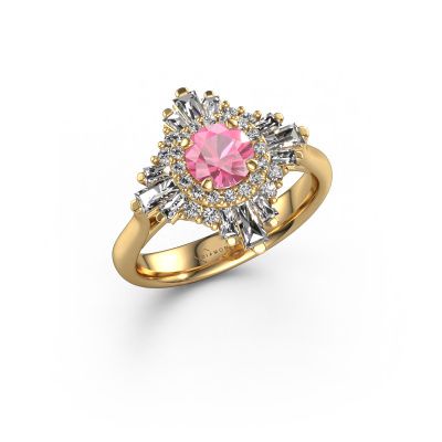 Engagement ring Thalia 585 gold pink sapphire 5.4 mm