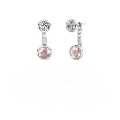 Earrings Halle 585 white gold morganite champagne 6 mm