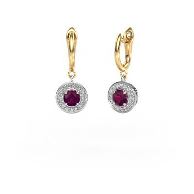 Drop earrings Ninette 1 585 white gold rhodolite 5 mm