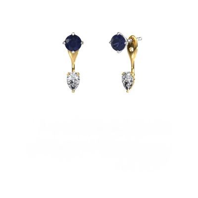 Drop earrings Kate RND-PER 585 white gold sapphire 5 mm