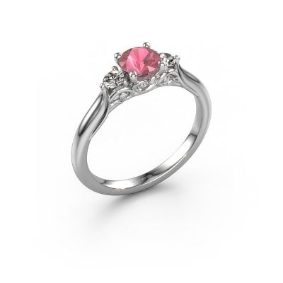 Engagement ring Laurian RND 950 platinum tourmaline pink 5 mm