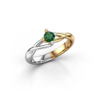 Engagement ring Paulien 585 gold emerald 4 mm